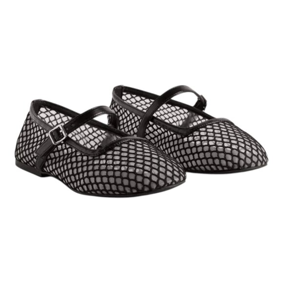 Torrid Black Fishnet Mary Jane Ballet Mesh Flats size 11.5 - Picture 1 of 5